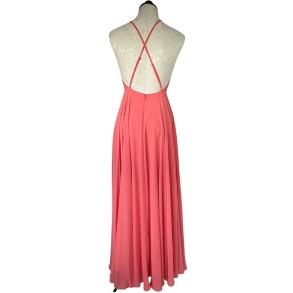 Lulu’s Mythical Kind of Love Coral Pink Maxi Dress Size Small - Picture 9 of 14